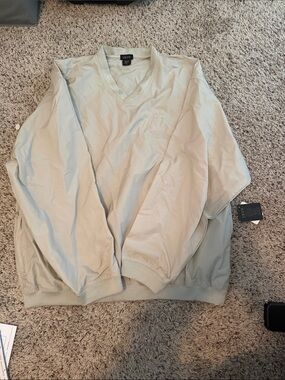 Izod V-Neck Pullover Jacket - Light Beige